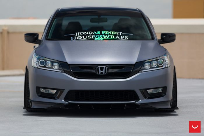 Tampilan depan modifikasi Honda Accord USDM dipasang headlamp custom