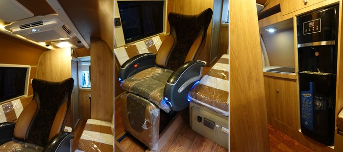 Kabin dengan 1 jok captain seat, plus sepasang jok yang bisa jadi flat bed