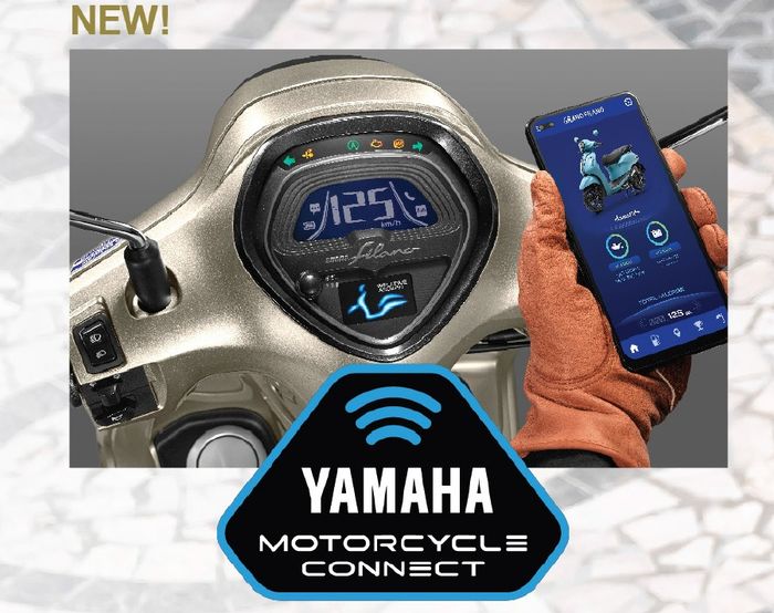 Panel instrumen Yamaha Grand Filano Hybrid, full digital kombinasi TFT dan LCD