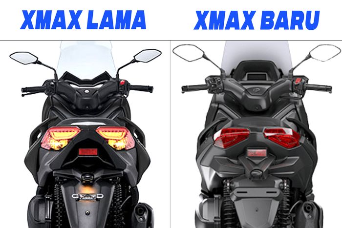 Desain bagian belakang XMAX Connected juga memiliki lebih banyak detail menonjol dibandingkan XMAX 250 lama