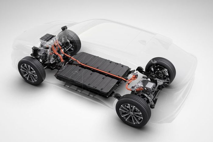 Mobil listrik Toyota bZ4X yang mengusung baterai lithium-ion berkapasitas 71,4 kWh (Toyota Global) 