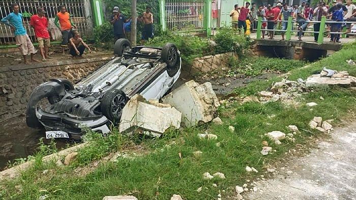 Hyundai Creta Prime kayang masuk kali setelah hantam patok desa Tuwiri Kulon, Merakurak, Tuban, Jatim, pemilik minta Polisi tidak nangangin kasusnya