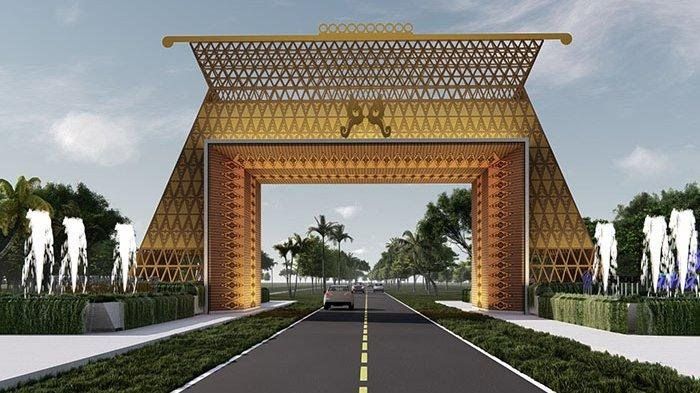 Desain gerbang Mahligai Pesisir.