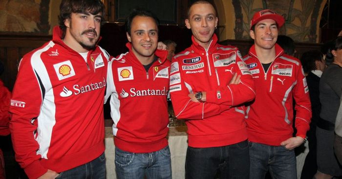 Valentino Rossi, Nicky Hayden, Felipe Massa dan Fernando Alonso di WROOOM 2011