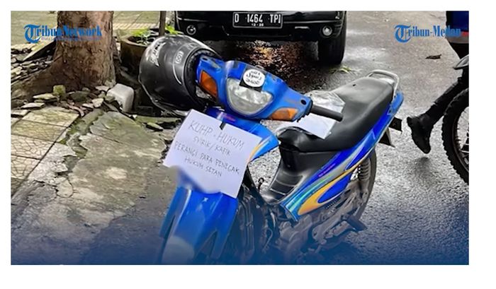 Pesan yang terdapat di motor yang diduga milik pelaku bom Bandung