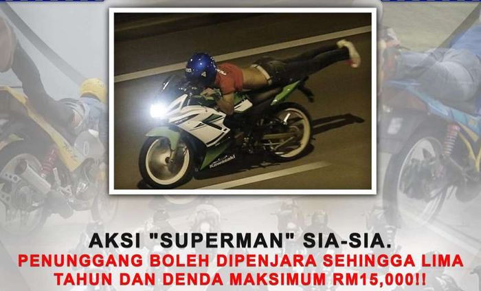 Berkendara ala Superman di Malaysia, bisa kena sanksi serius.