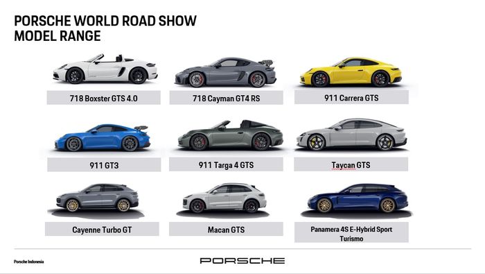 Model Porsche yang akan hadir di Porsche World Roadshow 2023