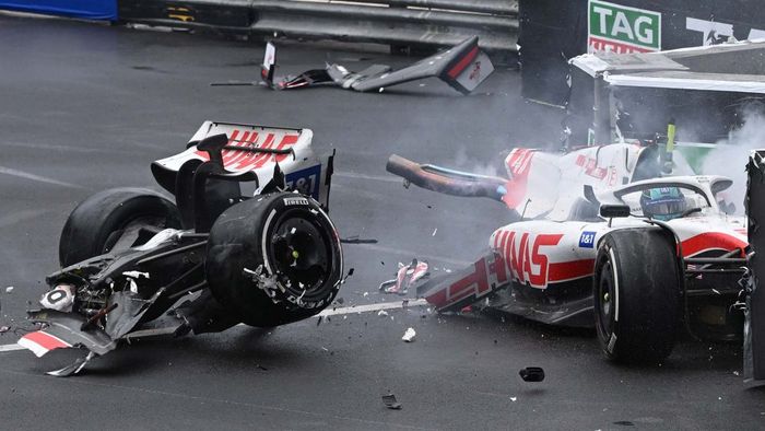 Crash Mick Schumacher di F1 Monako 2022