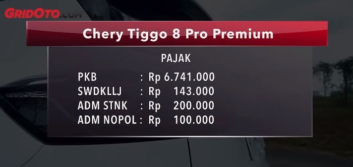 Pajak tahunan Chery Tiggo 8 Pro Premium