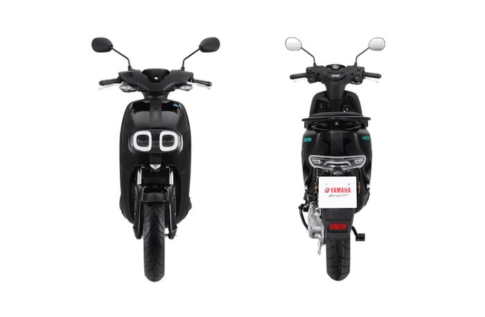 Tampak depan belakang motor listrik Yamaha Neo's