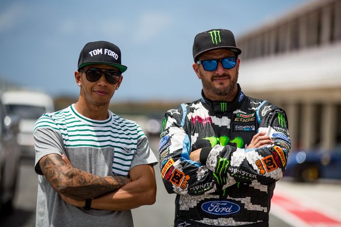 Lewis Hamilton dan Ken Block