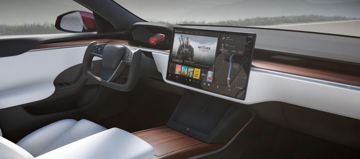 Layar infotainment Tesla Model S