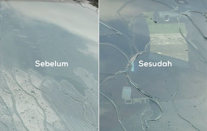 Hasil Efek Daun Talas dari Sekaan Wiper Trapo