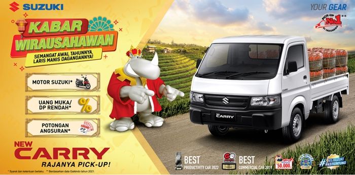 Promo awal tahun, beli Suzuki Carry pikap di Januari 2023 bakal dapat banyak penawaran hingga motor.