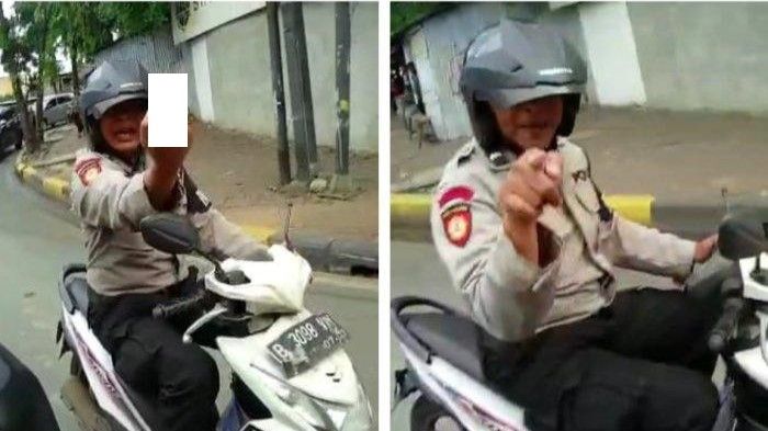 Oknum polisi yang naik Honda BeAT sambil marah-marah saat disalip oleh relawan ambulans.