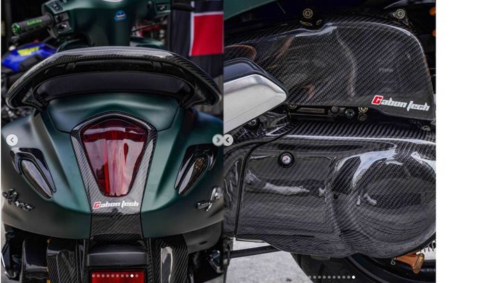 Beberapa bagian bodi pakai part carbon kevlar Cabontech