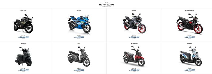 Harga sepeda motor Suzuki di Indonesia pada Februari 2023