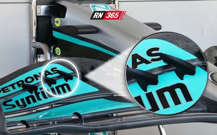 Elemen sayap depan Mercedes yang dilarang di F1 2022