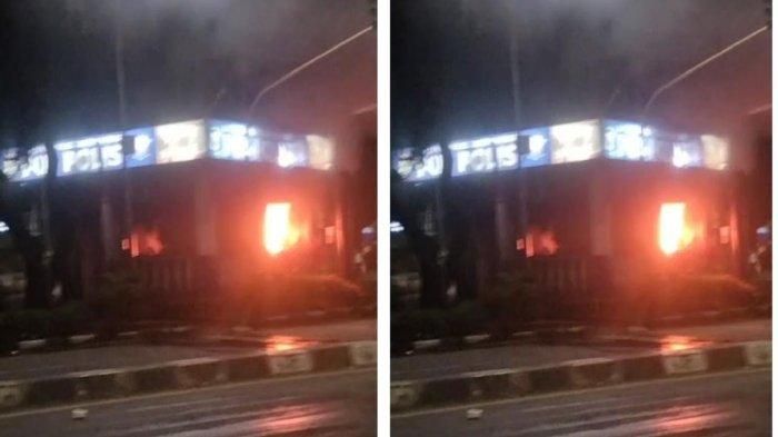 Tiga Pos Polisi dirusak dan dibakar orang tak dikenal di kota Makassar