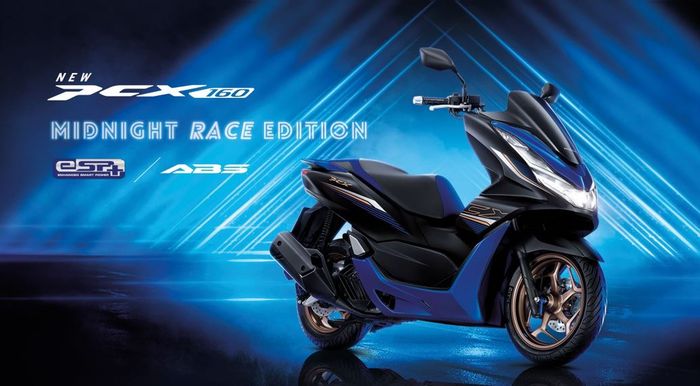 detail tampilan Honda PCX 160 Midnight Race Edition.