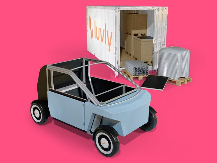 Komponen Luvly O dibuat modular dan muat di kontainer kompak.