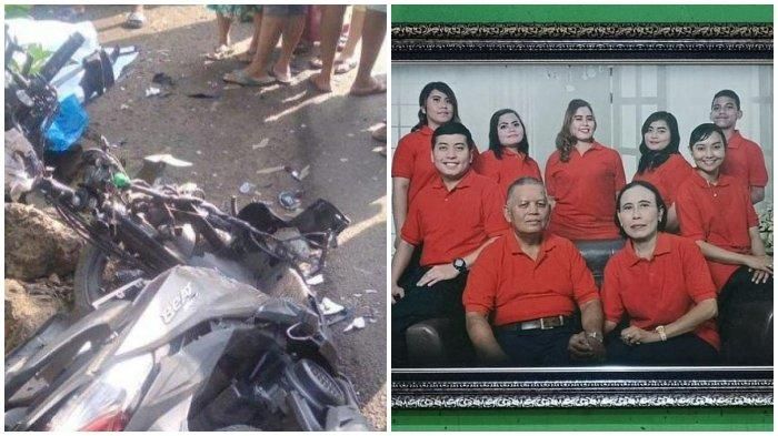 Kondisi motor dan foto keluarga korban tabrakan 