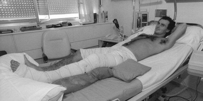 Alberto Puig usai crash di Le Mans 1995