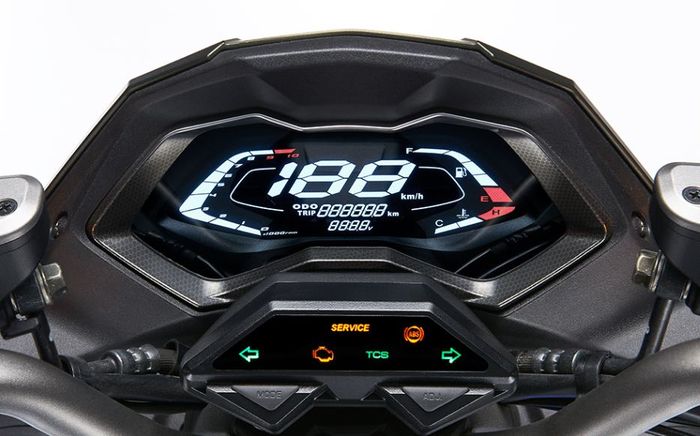 Panel instrumen Kymco KRV Nero 180 sudah digital.