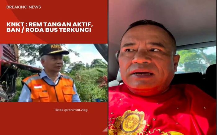 Pengacara kondang Hotman Paris (kanan) minta nomor HP pejabat KNKT untuk membantu sopir bus yang dijadikan tersangka dalam kasus kecelakaan bus Guci.