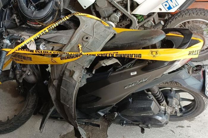 Honda BeAT yang digunakan pasangan lansia yang tertabrak mobil anggota TNI hingga tewas