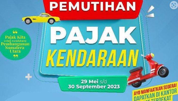 Flyer pemutihan pajak kendaraan Sumatera Utara.