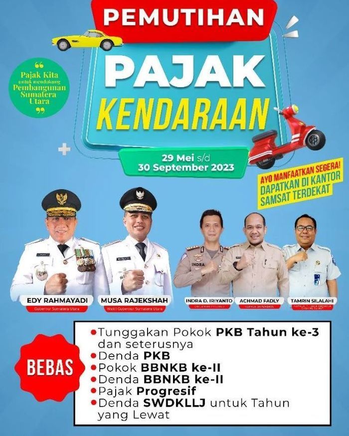 Flyer pemutihan pajak kendaraan Sumatera Utara