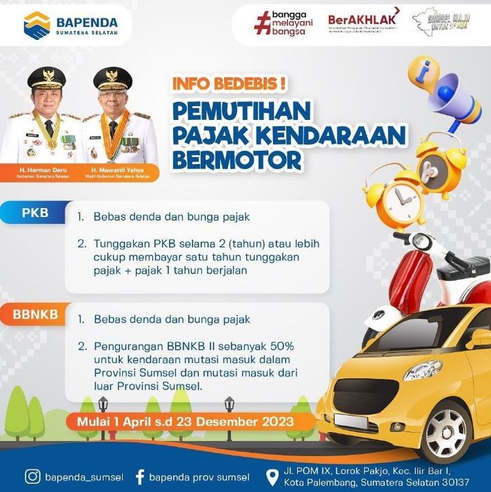 Flyer pemutihan pajak Sumatera Selatan