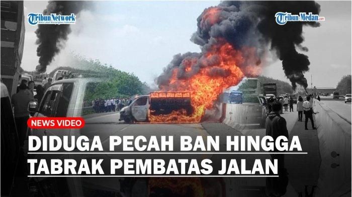 Daihatsu Gran Max Pikap terbakar di tol Tebingtinggi-Medan