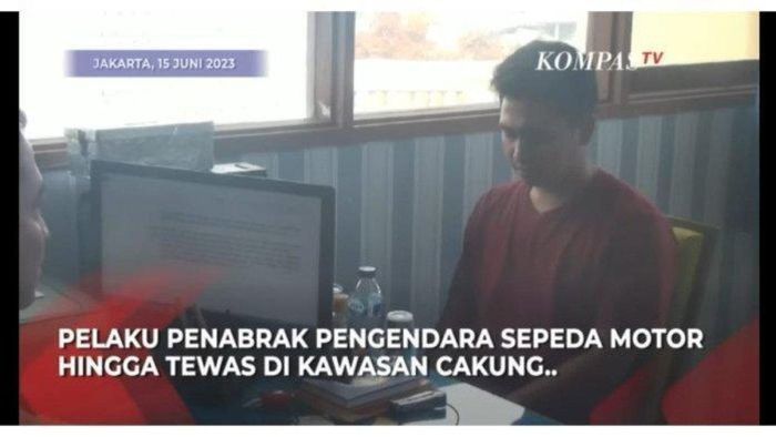 Tampang OD (26) sopir Toyota Avanza yang menabrak dan menggilas pengendara Honda PCX hingga tewas saat diperiksa Polisi