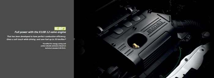 Suzuki Celerio dibekali mesin K10B yang diklaim punya efisiensi BBM 20 km per liter.