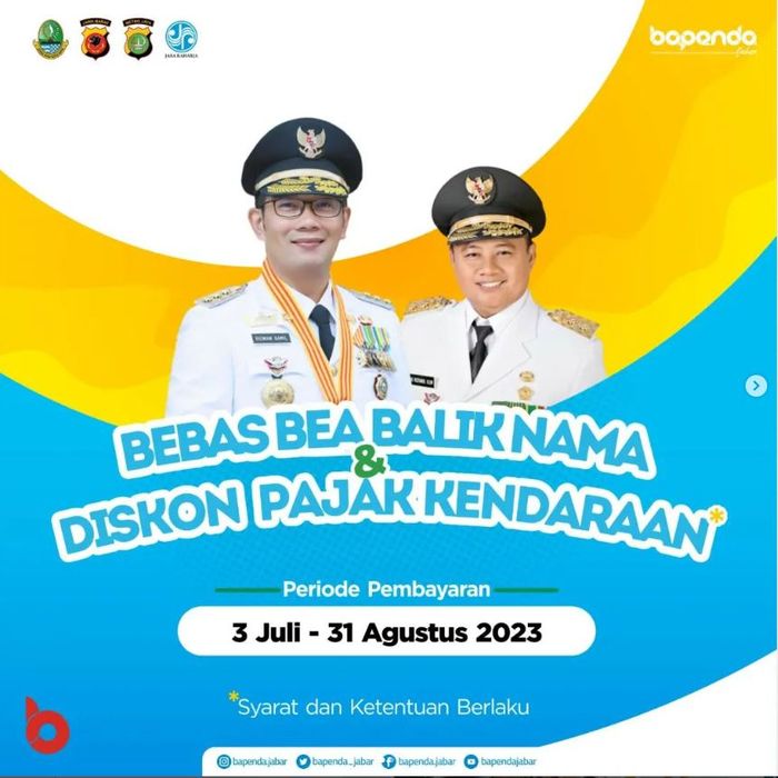 Program pemutihan pajak kendaraan Jawa Barat dari 3 Juli 2023 sampai 31 Agustus 2023