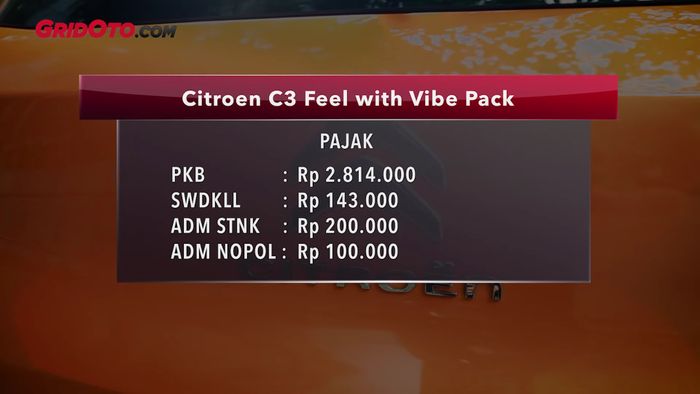 Pajak tahunan Citroen C3.