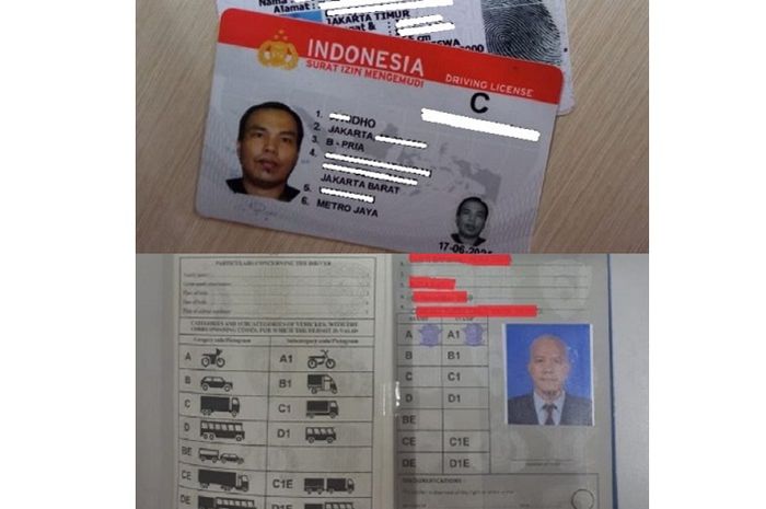 Ilustrasi SIM Indonesia (atas) dan SIM Internasional (bawah).
