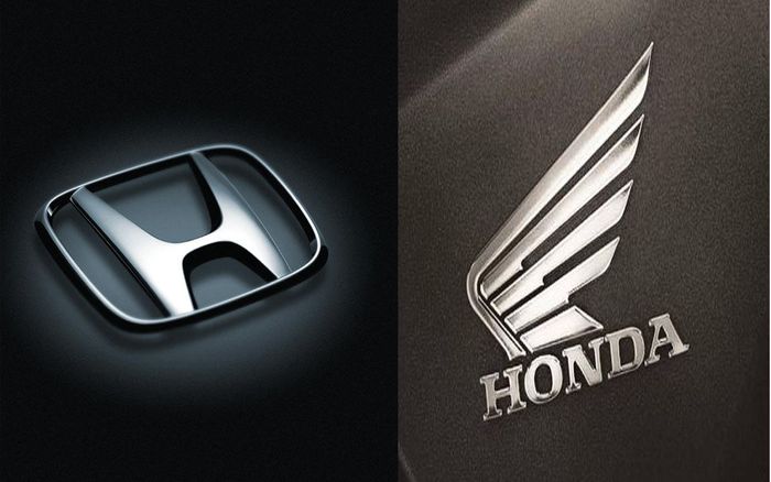 perbedaan logo Honda mobil dan motor.