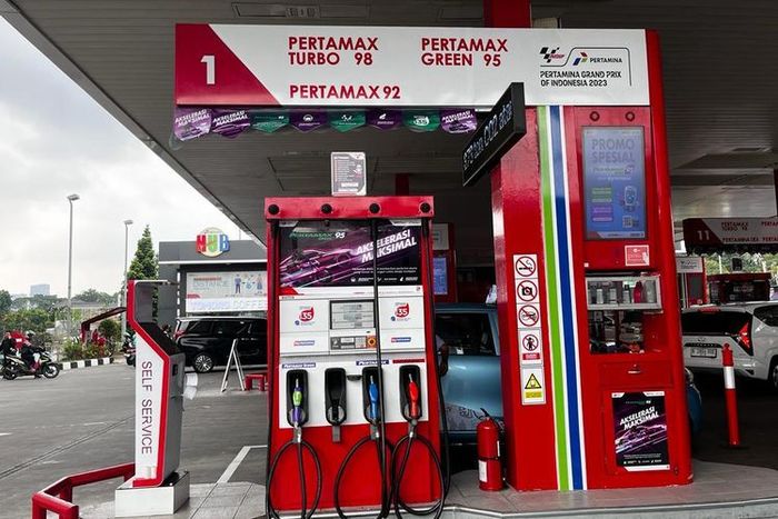 SPBU Pertamina di MT Haryono, Jakarta Selatan mulai menjual BBM jenis Pertamax Green 95 pada Senin (24/7/2023).
