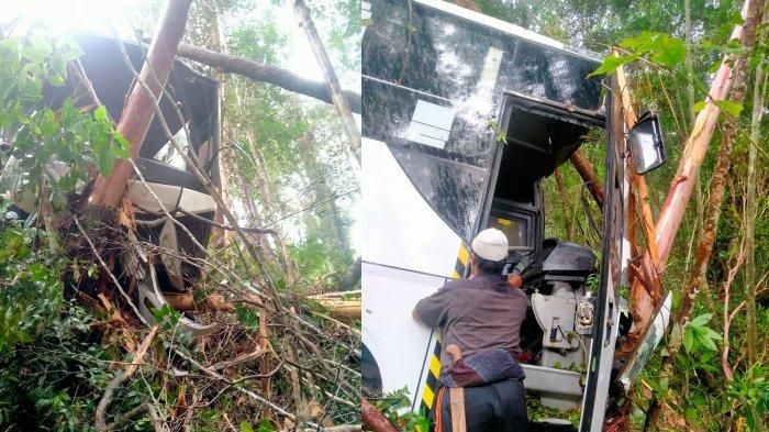 Dua bus masuk jurang di Bur Nipis, desa Tongra Persada, Terangun, Gayo Lues, Aceh