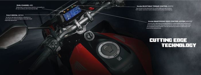 detail kokpit Honda CB300F.