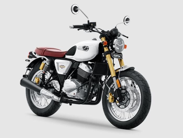 detail tampilan GPX Legend 250 Twin III warna baru White Everest.