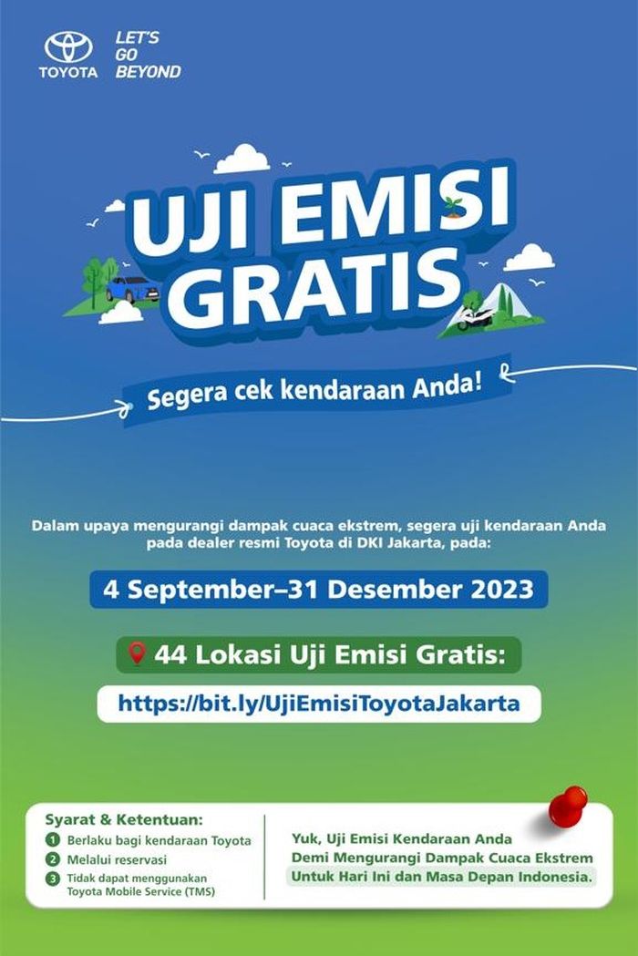 Program uji emisi gratis Toyota dan Lexus