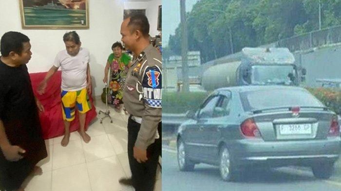 Kakek F.G Manik, pengemudi Hyundai Avega sempoyongan di jalan tol saat ditemui anggota Satlantas Polres Bogor