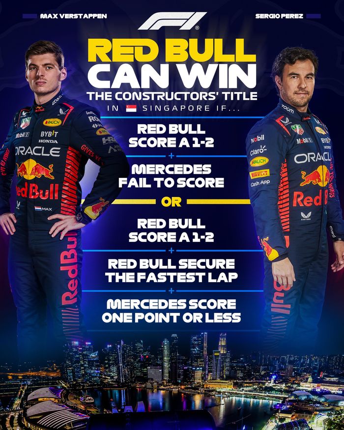 Red Bull berkesempatan mengunci titel juara konstruktor F1 2023