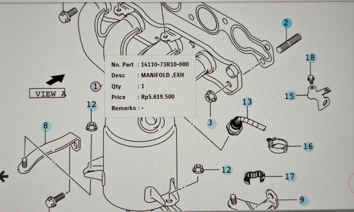 Harga exhaust manifold Suzuki All New Ertiga yang sudah berikut catalytic converter 
