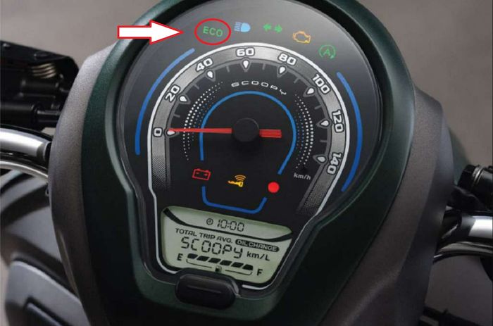ECO Indicator di panel instrumen Honda Scoopy terbaru