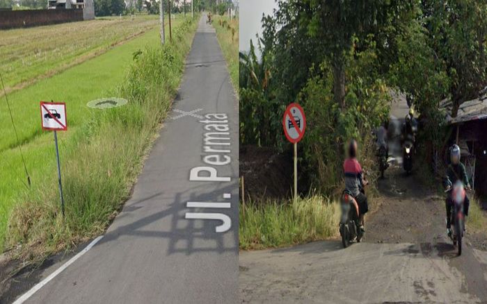 Sebelum masuk Jalan Permata sudah ada rambu larang melintas untuk mobil.